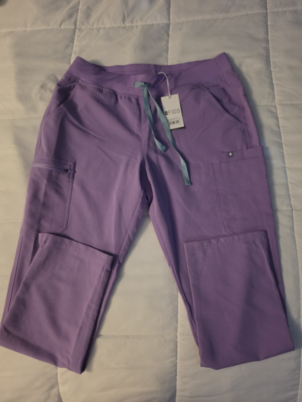 Figs Yola Scrub Pants With Teal Drawstring